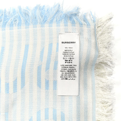 Burberry Silk Wool Burberry London England Square Scarf Blue 4 of 4