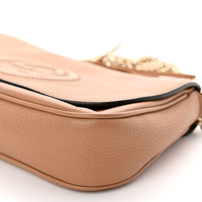 Gucci Pebbled Calfskin Medium Soho Flap Crossbody Camelia 10 of 12
