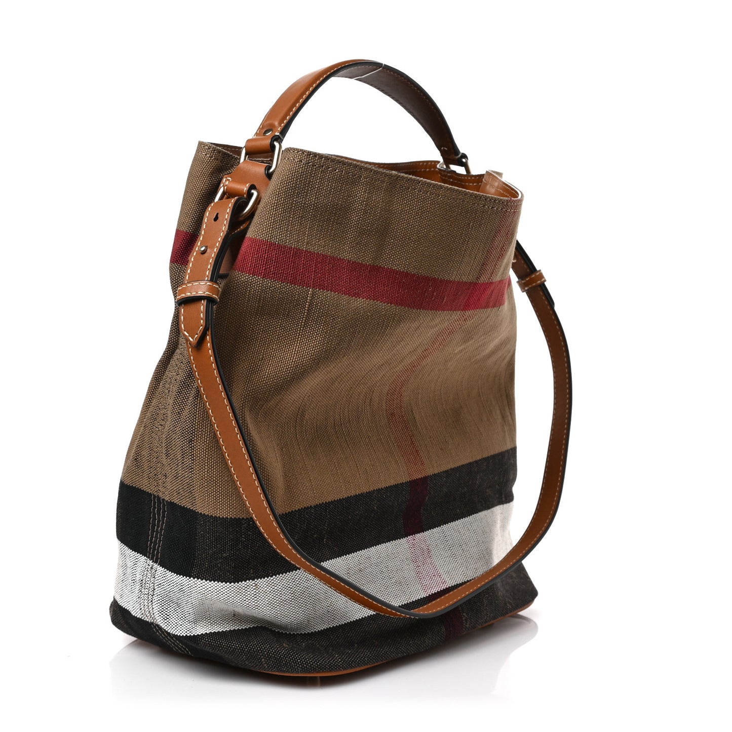 Canvas Mega Check Medium Ashby Hobo Saddle Brown