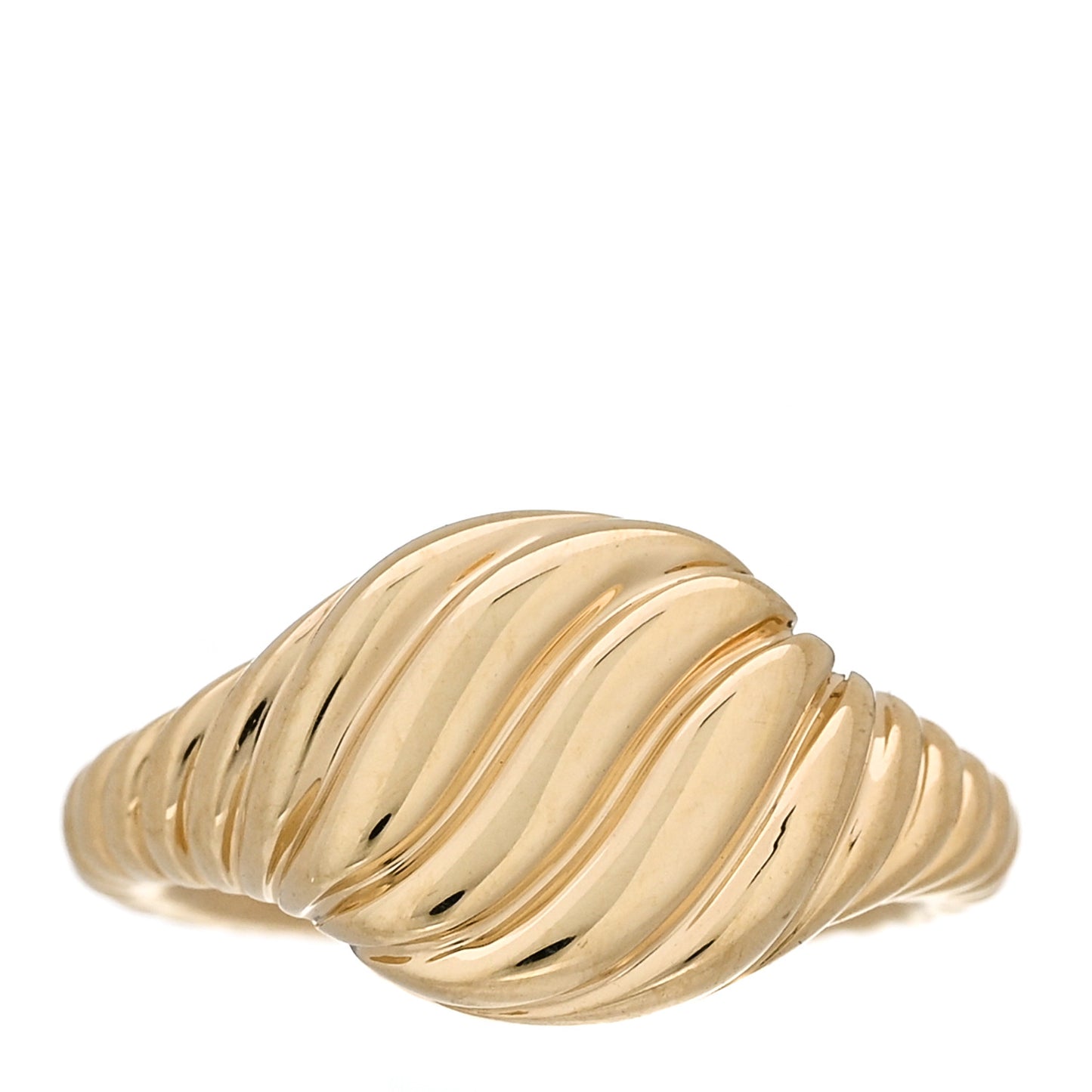18K Yellow Gold Sculpted Cable Pinky Ring 44 3