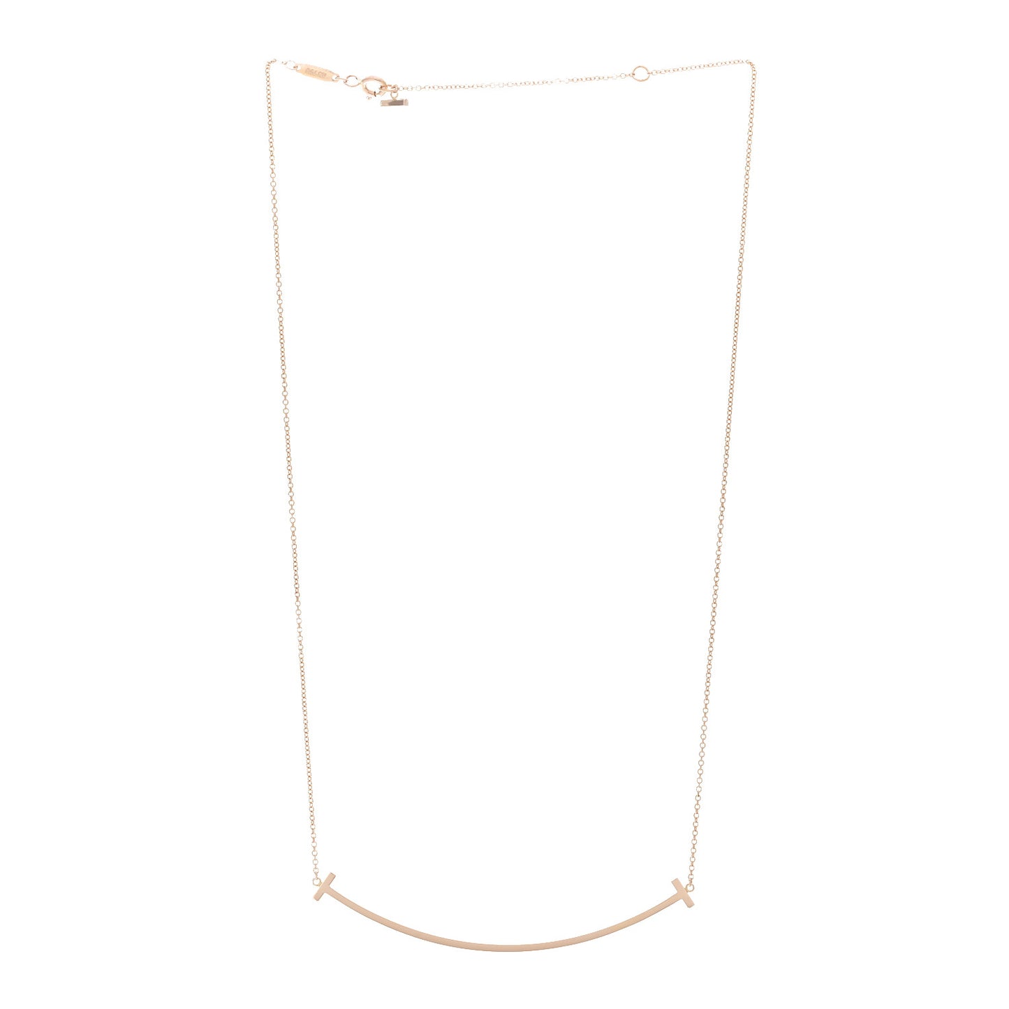 18K Rose Gold Large T Smile Pendant Necklace