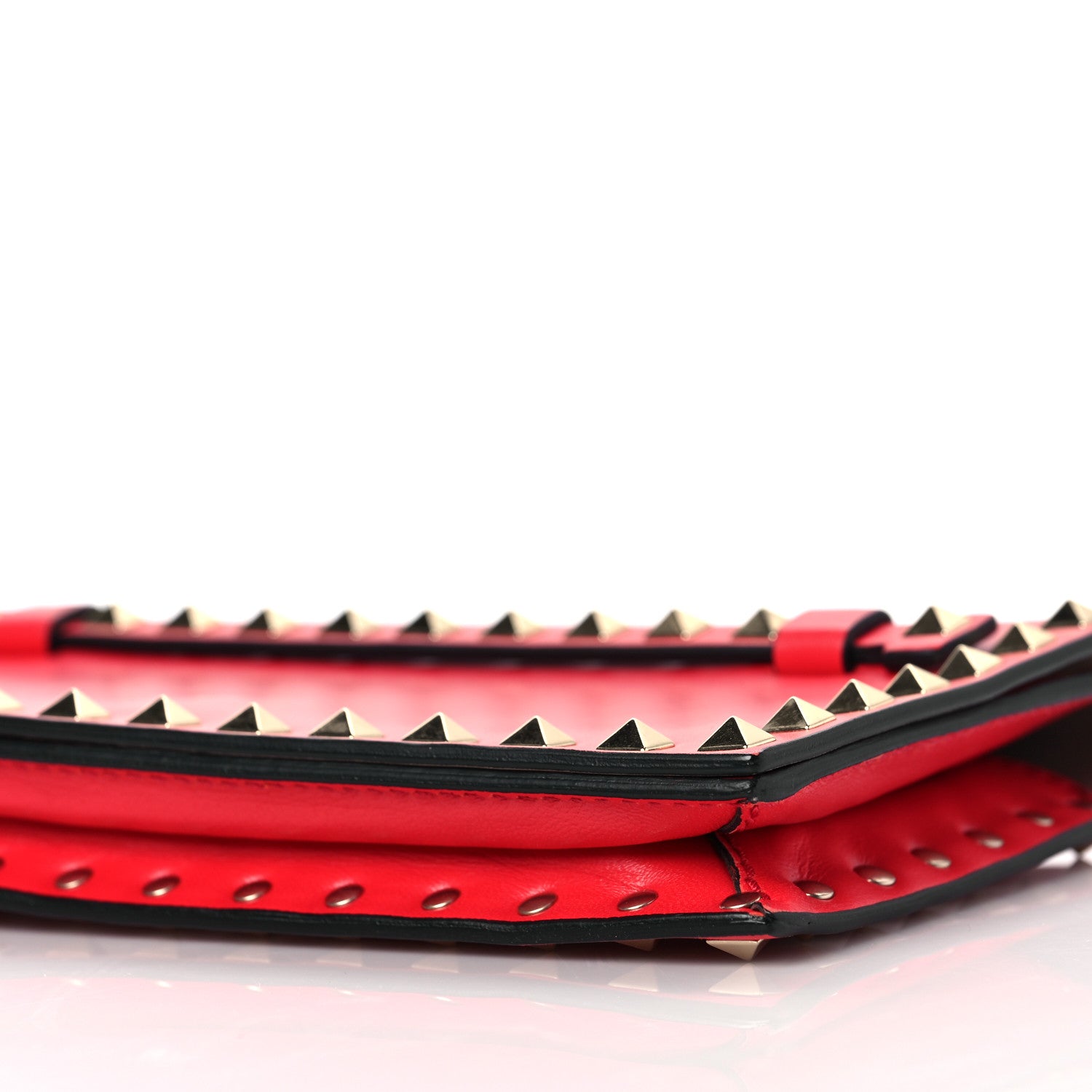 Valentino Garavani Nappa Small Rockstud Wristlet Clutch Fragola 9 of 10