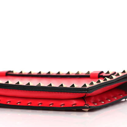 Valentino Garavani Nappa Small Rockstud Wristlet Clutch Fragola 9 of 10
