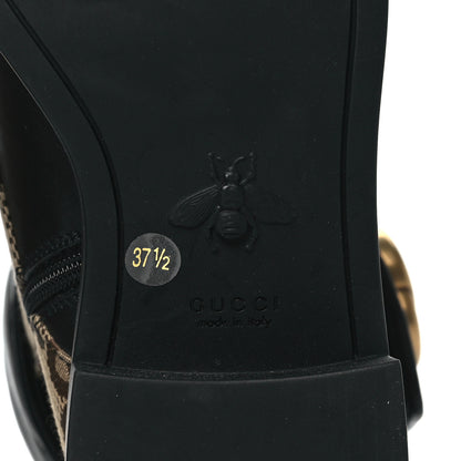 Gucci Flores Calfskin Monogram Maxi GG Nappa Matelasse Double G 40mm Ankle Boots 37.5 Black Camel Ebony 6 of 9