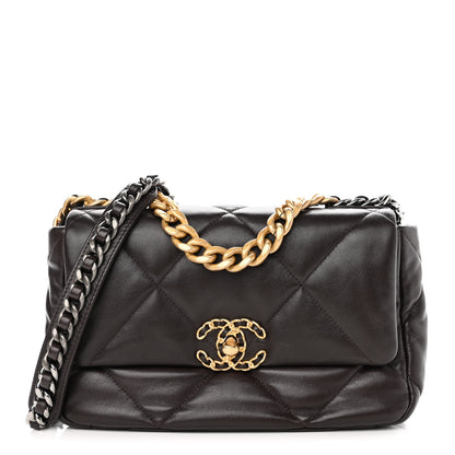 Chanel Lambskin Quilted Medium Chanel 19 Flap Dark Brown 1 of 10