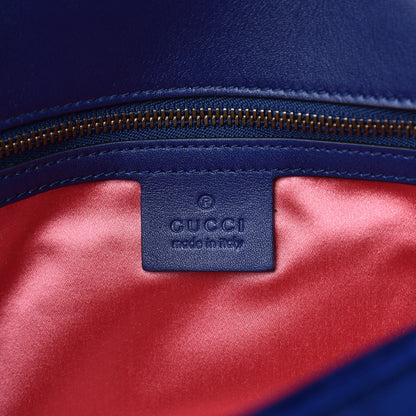 Gucci Velvet Matelasse Small GG Marmont Shoulder Bag Cobalt Blue 7 of 11