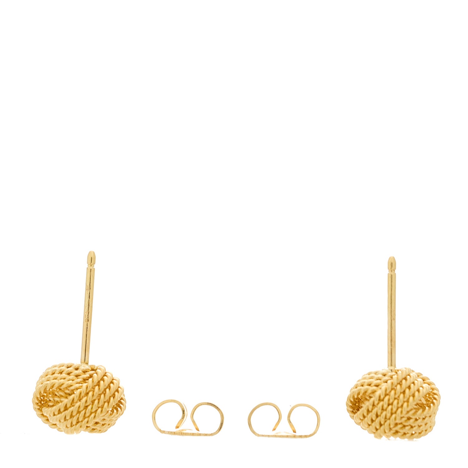 Tiffany 18K Yellow Gold Twist Knot Earrings 3 of 4
