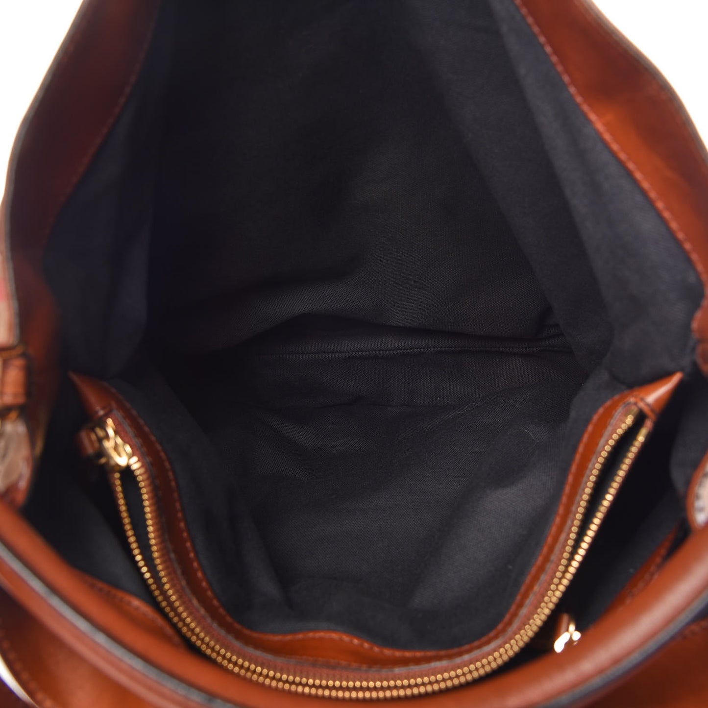 House Check Bridle Calfskin Medium Gosford Hobo Dark Tan