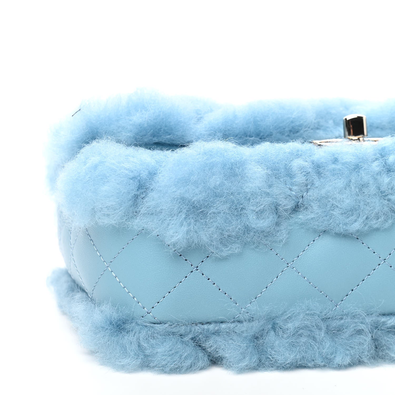 Chanel Shearling Lambskin Quilted Flap Blue 8 of 9