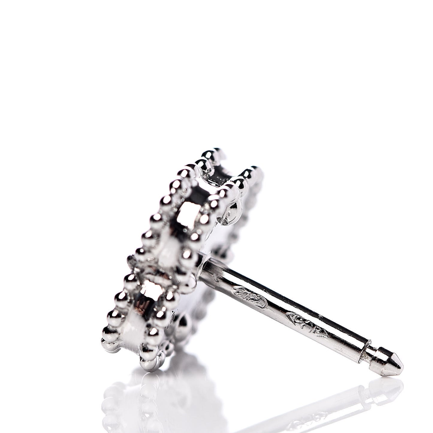 18K White Gold Mother of Pearl Sweet Alhambra Earrings