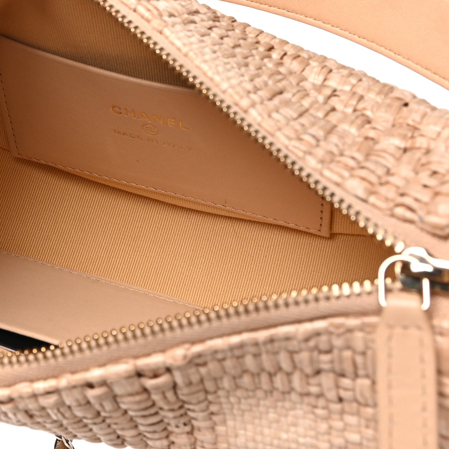 Raffia Other Shape With Chain Beige