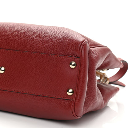 Gucci Calfskin Small Bamboo Shopper Tote Red 9 of 9