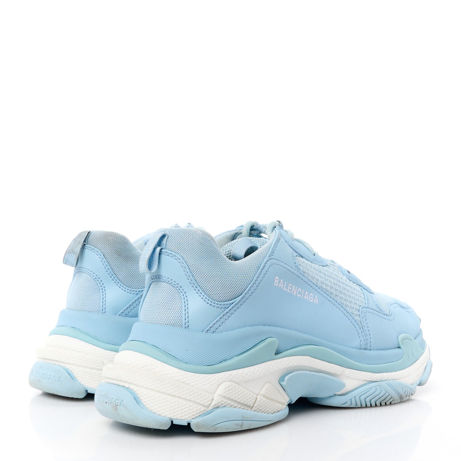 Balenciaga Fabric Mesh Mens Triple S Sneakers 44 Light Bleu White 4 of 9