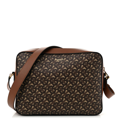 Burberry E-Canvas Monogram Calfskin Knight Messenger Bag Bridle Brown 1 of 9