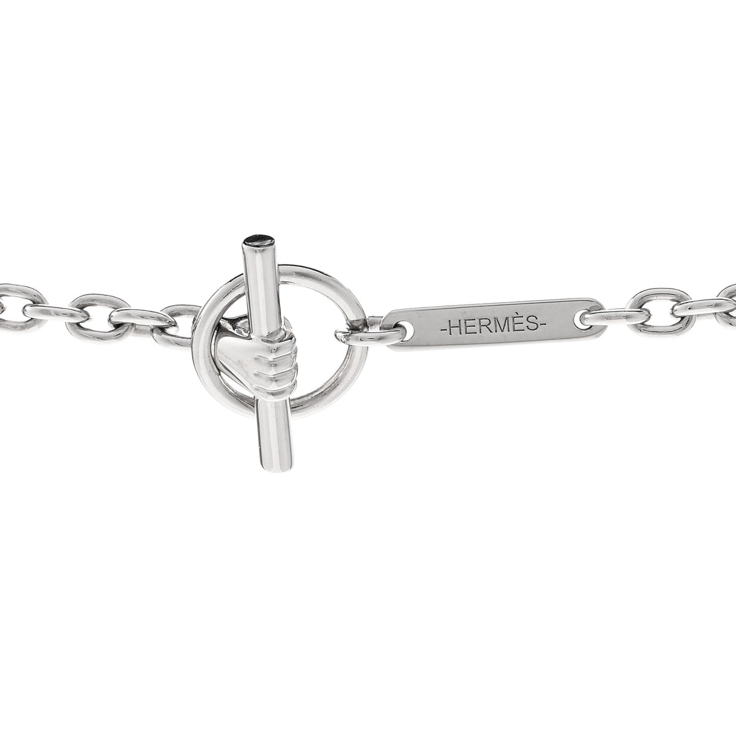 Palladium Enamel Cavalier Pendant Necklace Black