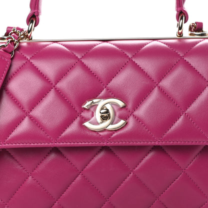 Chanel Lambskin Quilted Small Trendy CC Dual Handle Bag Dark Pink 8 of 11