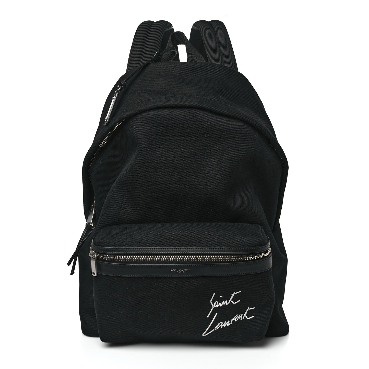 Canvas Signature Embroidered City Backpack Black