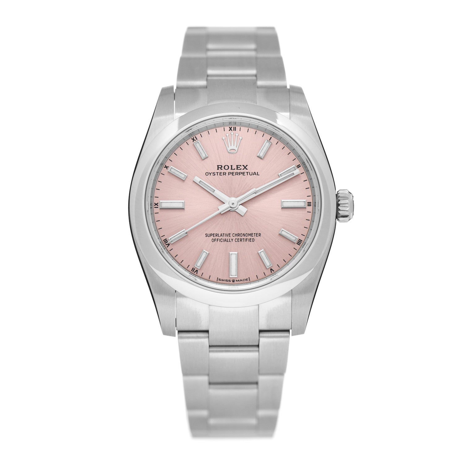 Rolex Stainless Steel 34mm Oyster Perpetual Watch Pink 124200 1 of 5
