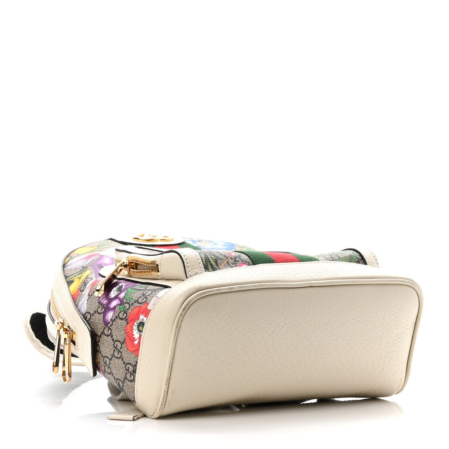 GG Supreme Monogram Flora Web Small Ophidia Day Backpack White