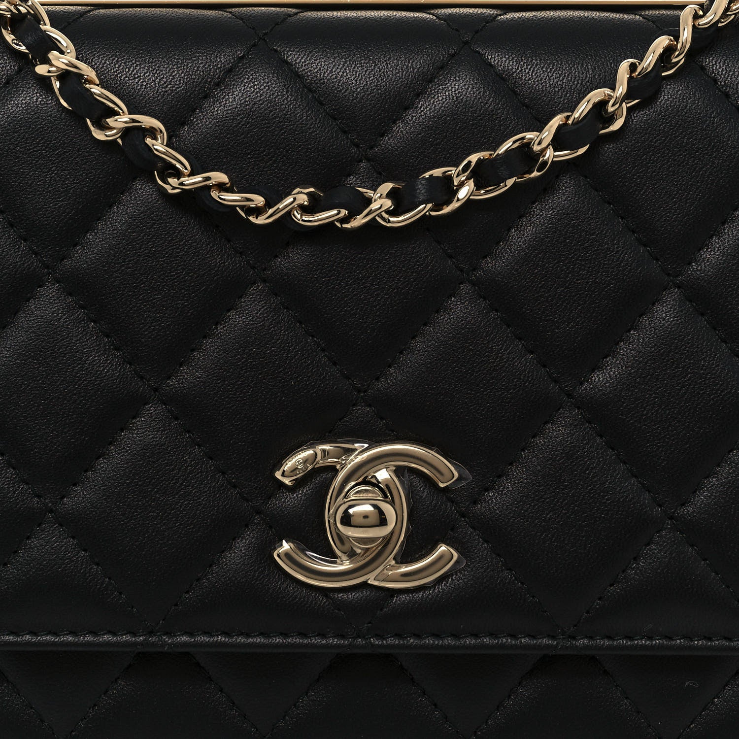 Chanel Lambskin Quilted Trendy CC Wallet On Chain WOC Black 7 of 14