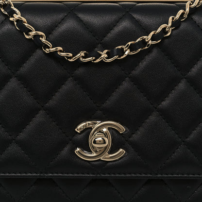 Chanel Lambskin Quilted Trendy CC Wallet On Chain WOC Black 7 of 14