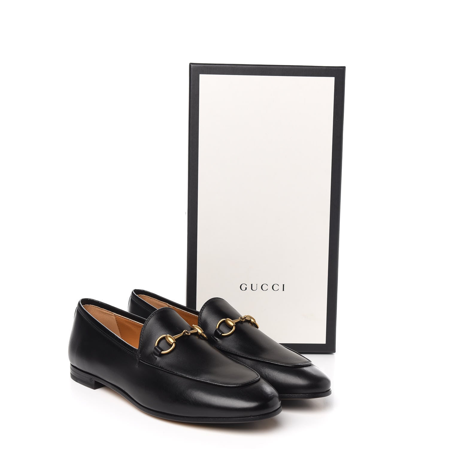 Gucci Calfskin Womens Jordaan Loafers 37.5 Black 10 of 10