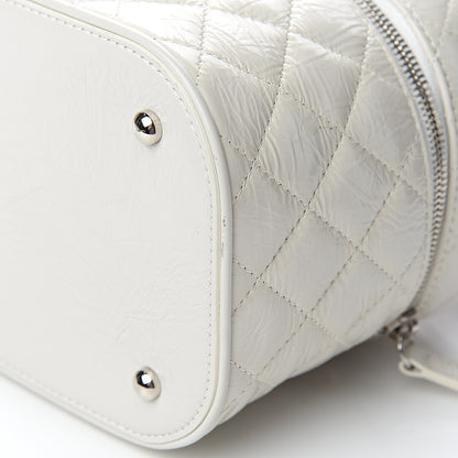 Chanel Crumpled Calfskin PVC Quilted Backpack White 11 of 12