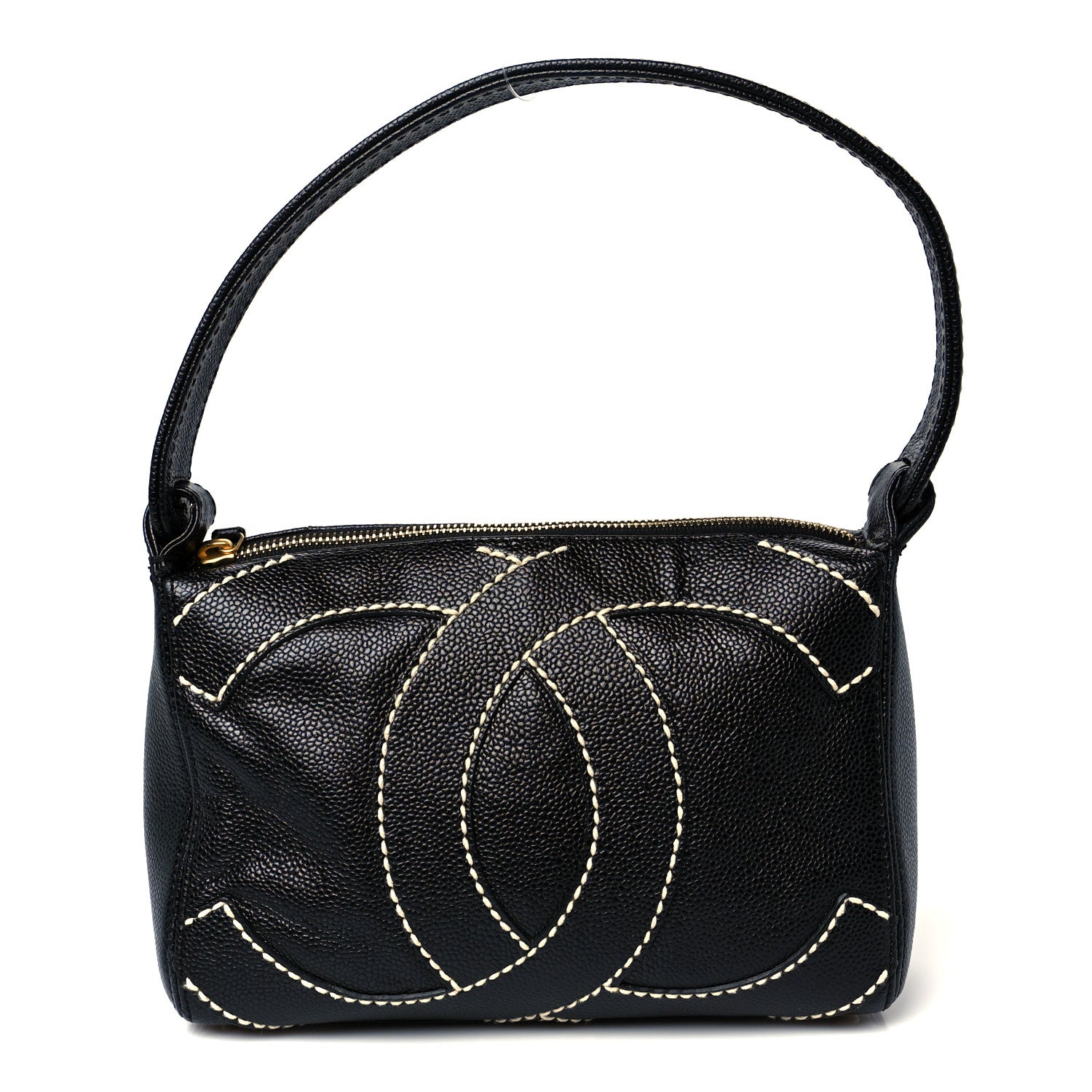 Chanel Caviar CC Stitched Small Hobo Black 1 of 10