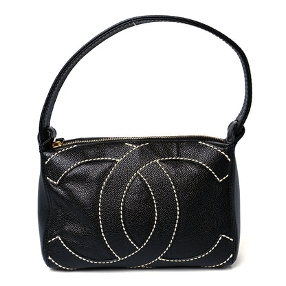 Chanel Caviar CC Stitched Small Hobo Black 1 of 10