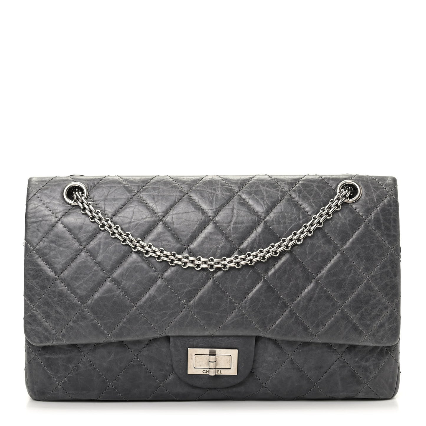 Aged Calfskin Quilted 50th Anniversary 2.55 Reissue 227 Flap Grey