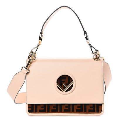 Fendi Vitello Century Velvet F is Fendi FF Kan I Shoulder Bag Tobacco Rosa Plaster 1 of 14