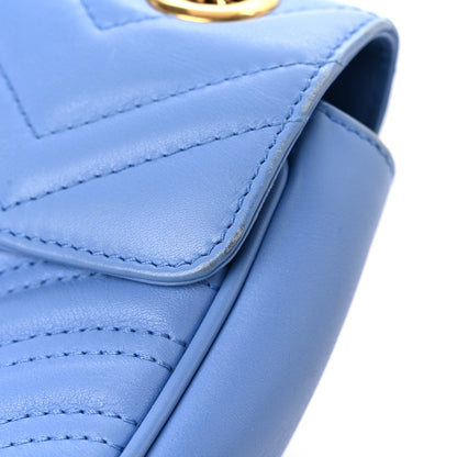 Gucci Calfskin Matelasse Mini GG Marmont Shoulder Bag Clear Sky Blue 17 of 19