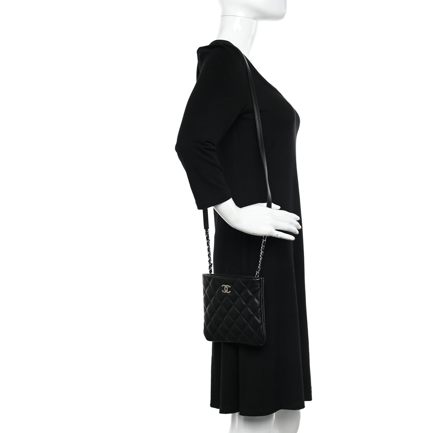 Lambskin Quilted Crossbody Bag Black