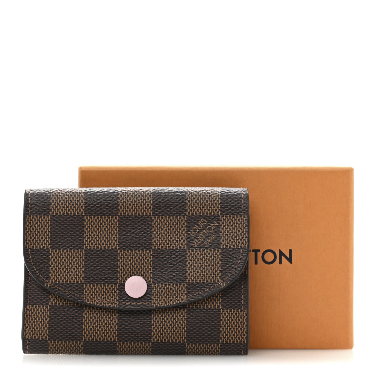 Damier Ebene Rosalie Coin Purse Rose Ballerine