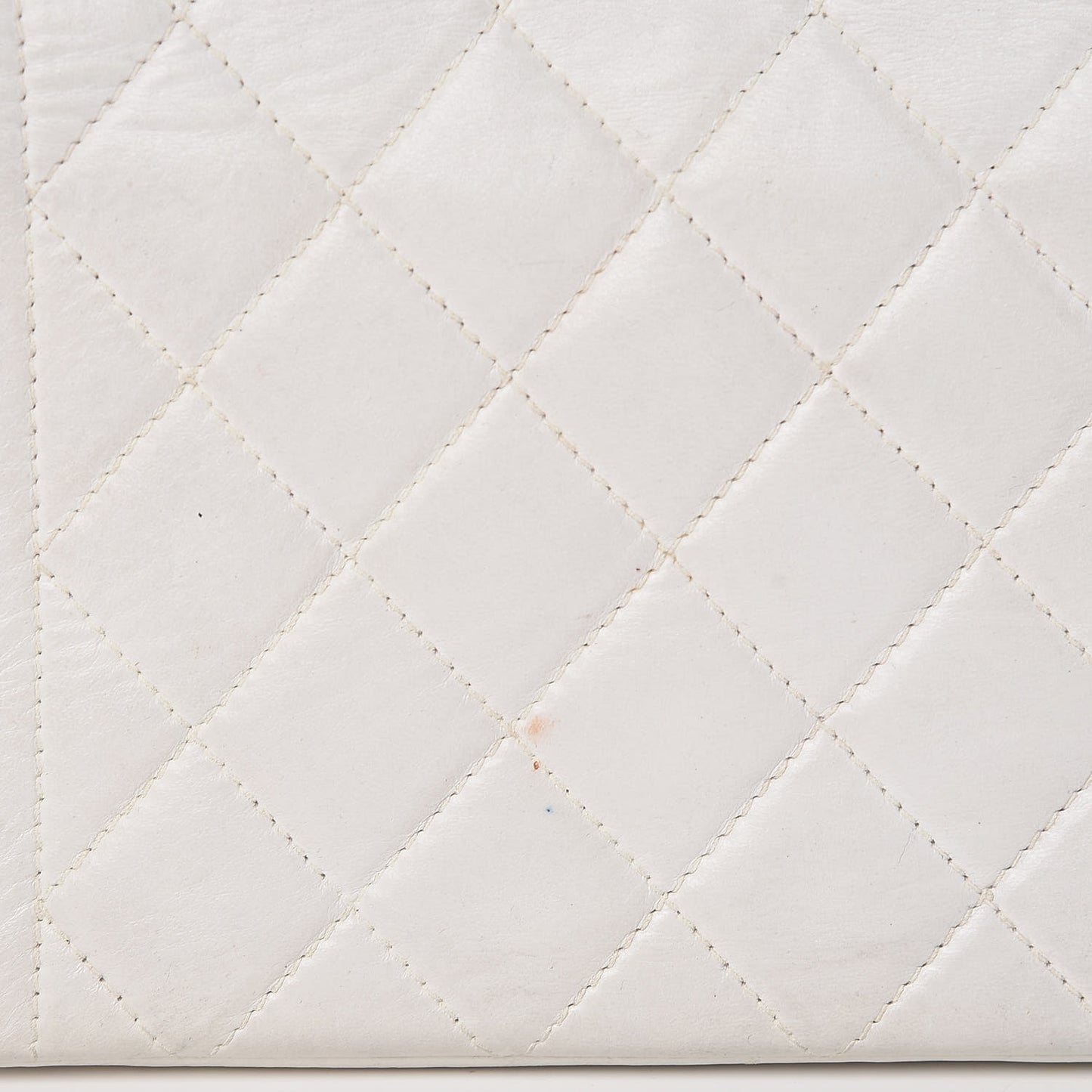 Lambskin Quilted Small Single Flap White