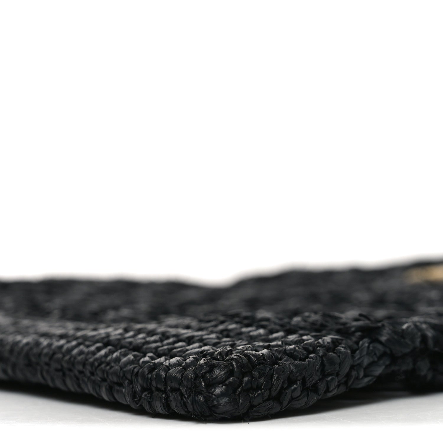 Prada Yarn Raffia Effect Embroidered Logo Tote Black 8 of 8