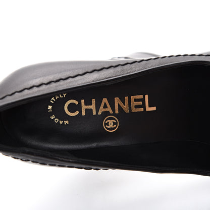 Chanel Calfskin Escarpins CC Pumps 36 Black 7 of 12