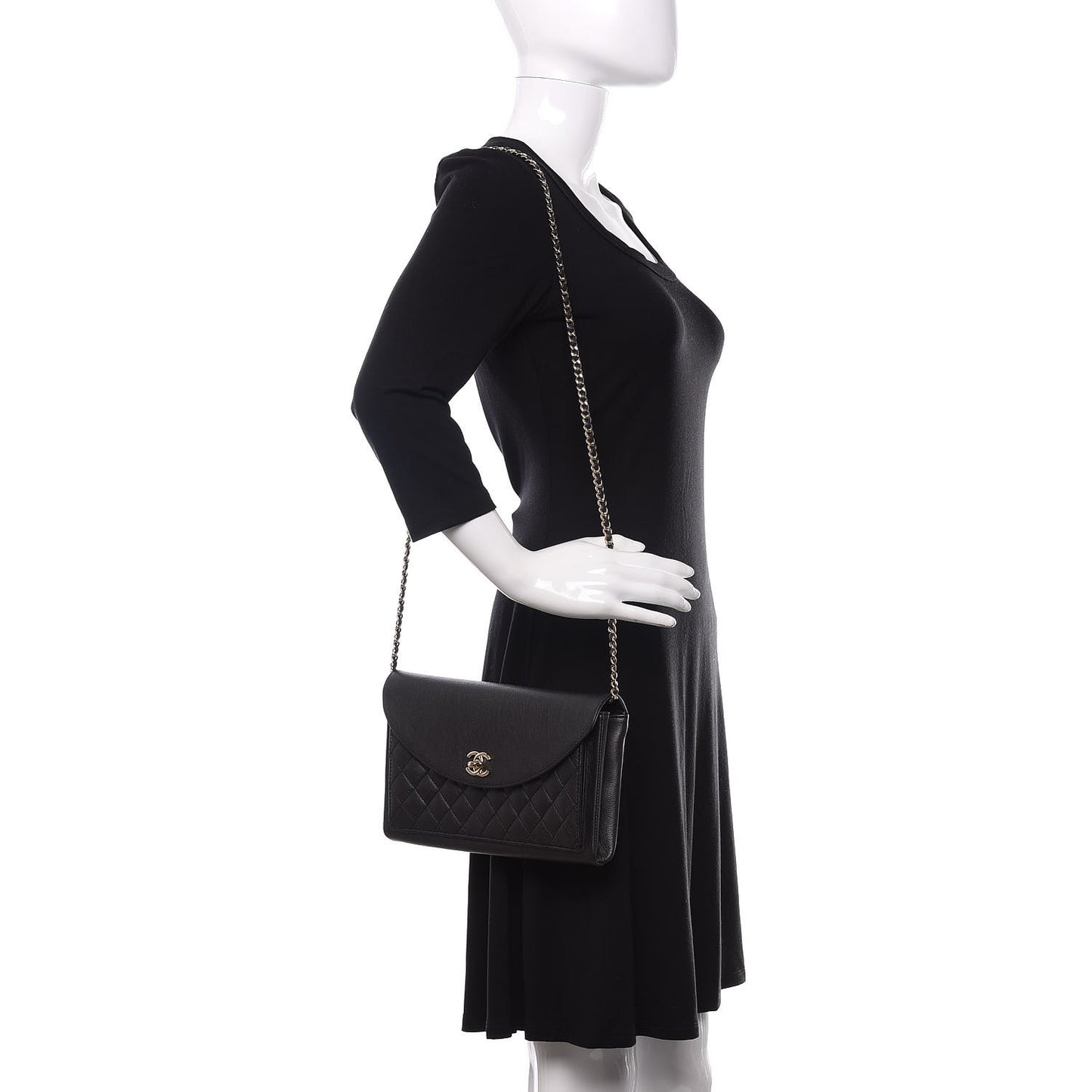 Calfskin Quilted Smart Pocket Flap Bag Dark Gray