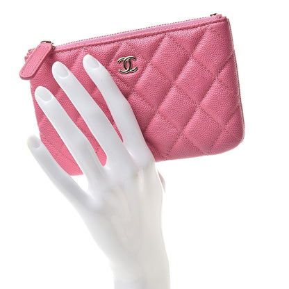 Chanel Iridescent Caviar Quilted Small Cosmetic Case Pink 2 of 9
