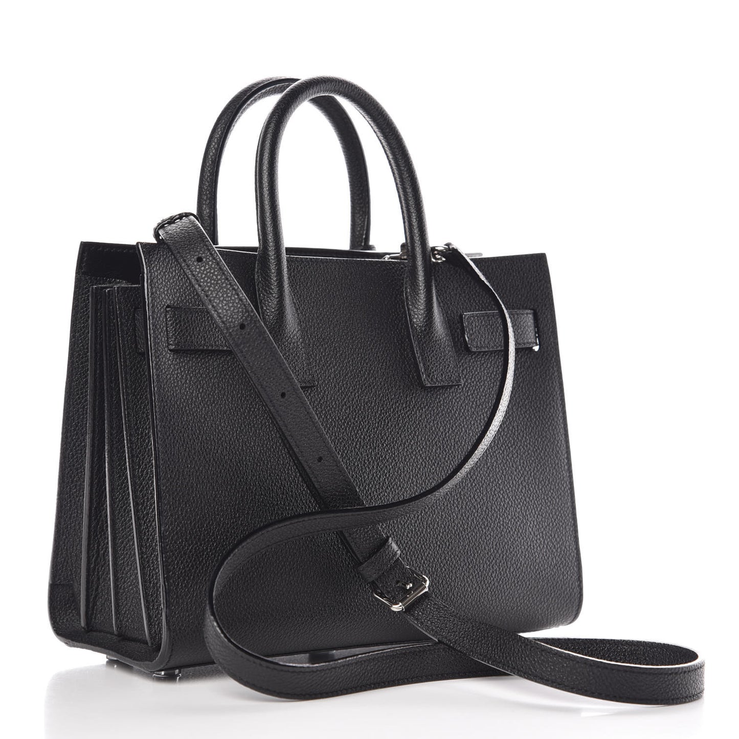 Grained Calfskin Nano Sac De Jour Black