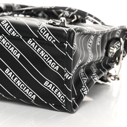 Balenciaga Veau Allover Logo Classic Silver Hardware S City Black White 10 of 10