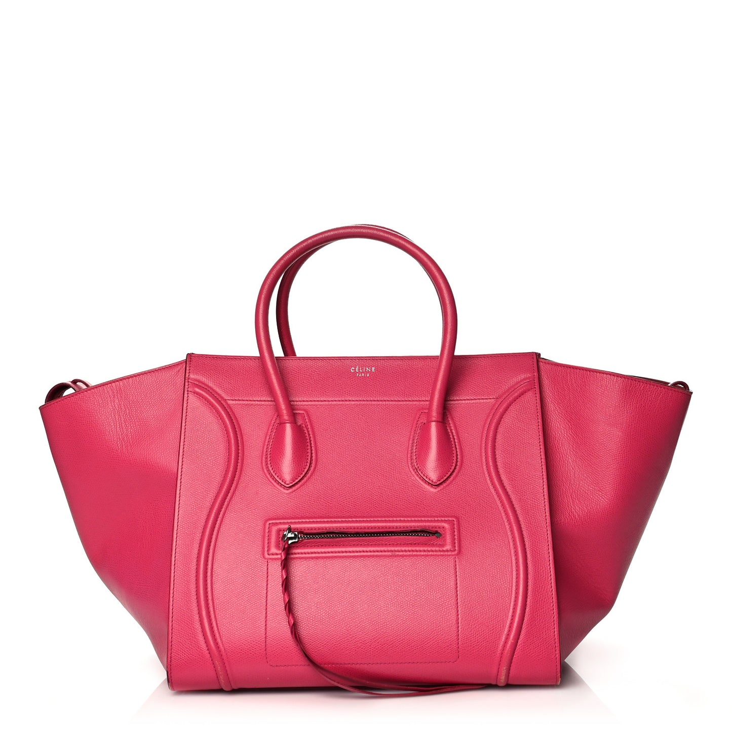 Grained Calfskin Medium Phantom Luggage Fuchsia
