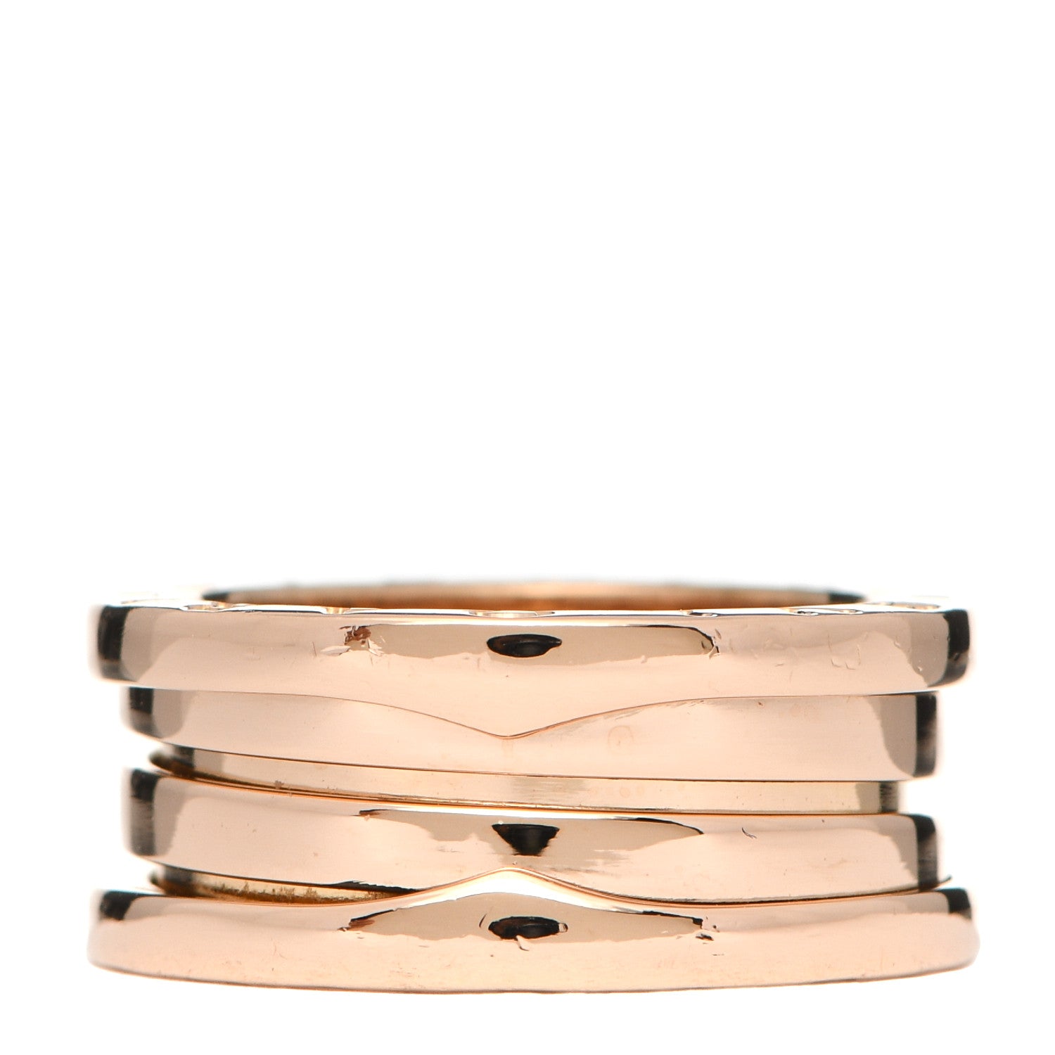 Bulgari 18K Rose Gold B.Zero1 Three-Band Ring 50 5.25 1 of 6