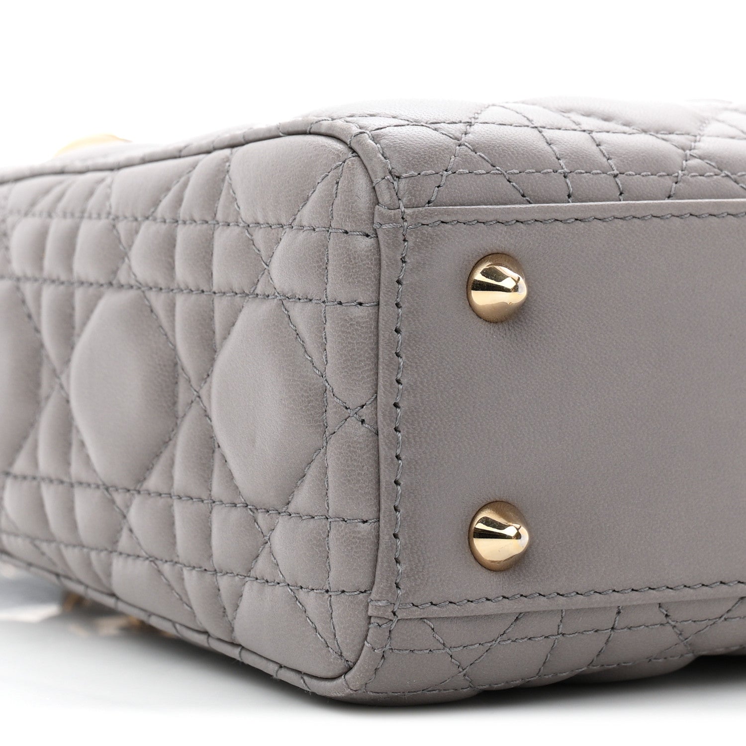 Christian Dior Lambskin Cannage Small Lucky Badges My Lady Dior Grey 9 of 10