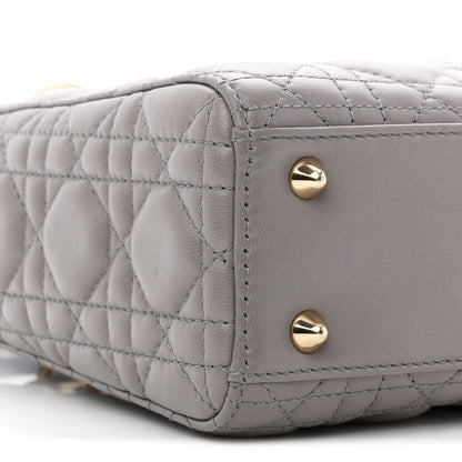 Christian Dior Lambskin Cannage Small Lucky Badges My Lady Dior Grey 9 of 10