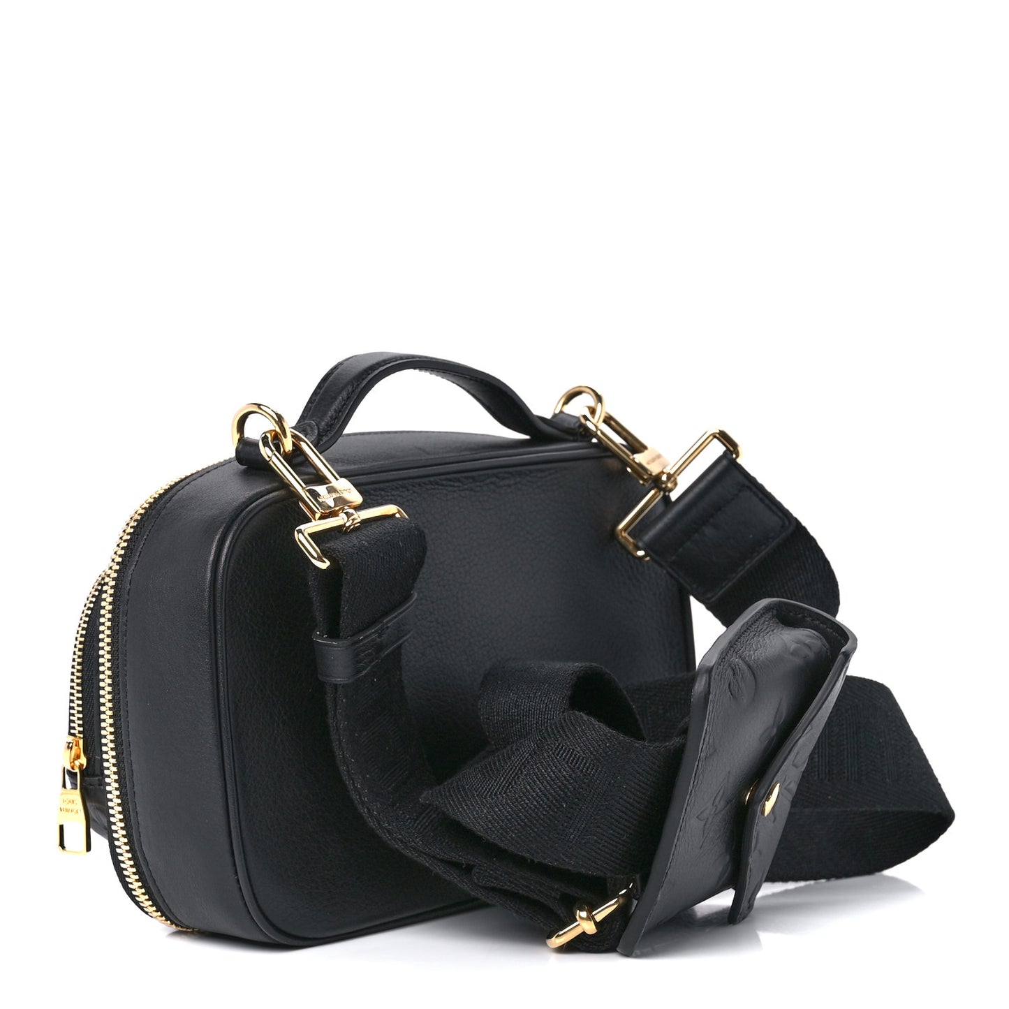 Calfskin Monogram Embossed Utility Crossbody Black