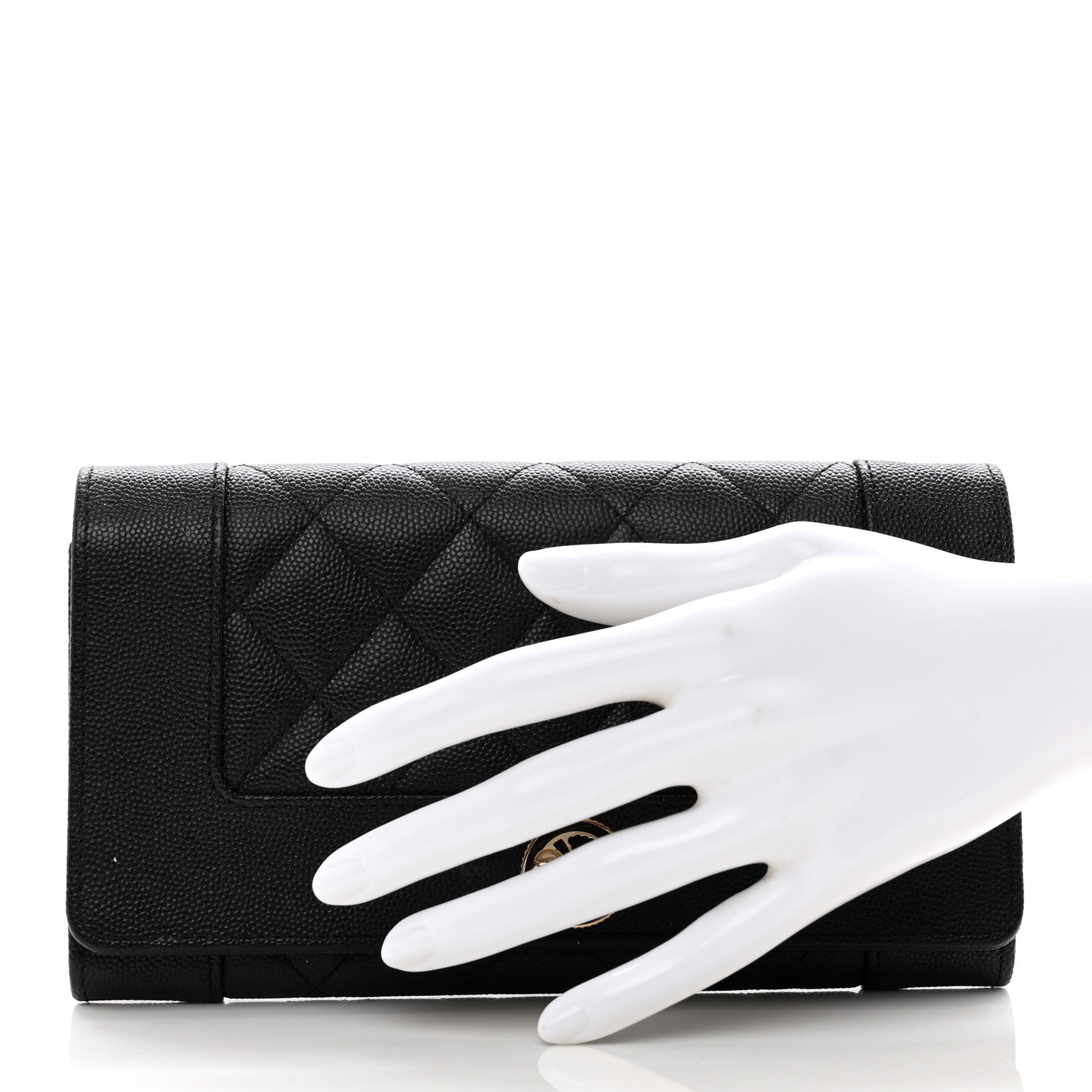 Chanel Caviar Quilted Mademoiselle Vintage Flap Wallet Black 2 of 9