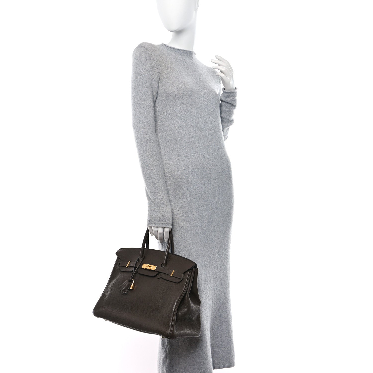 Hermes Taurillon Clemence Birkin 35 Chocolate 2 of 11