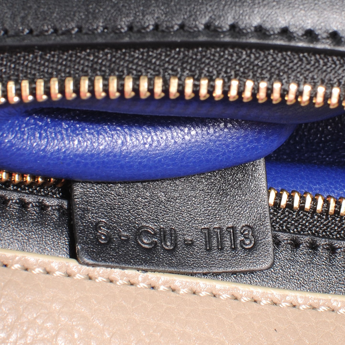 Textured Calfskin Suede Medium Tri-Color Trapeze Sand