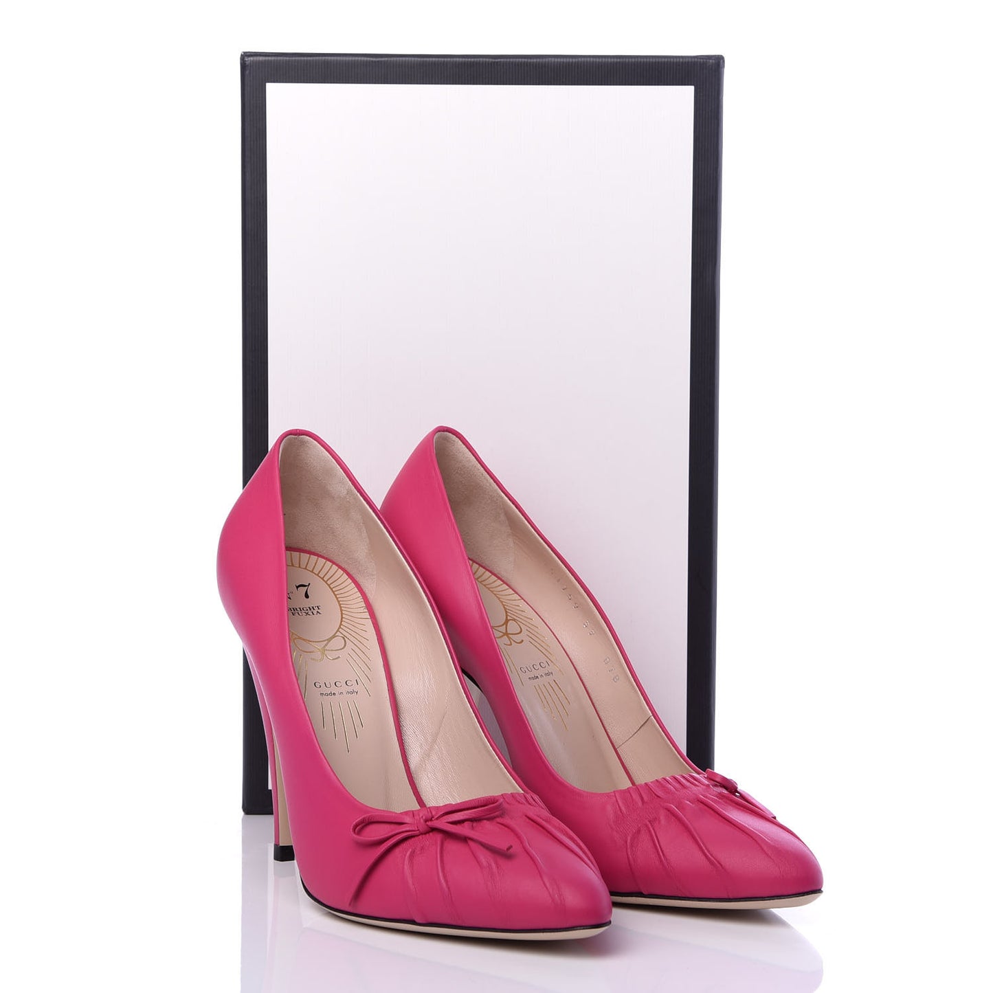 Nappa Bow High Heel Pumps 39 Bright Fuxia